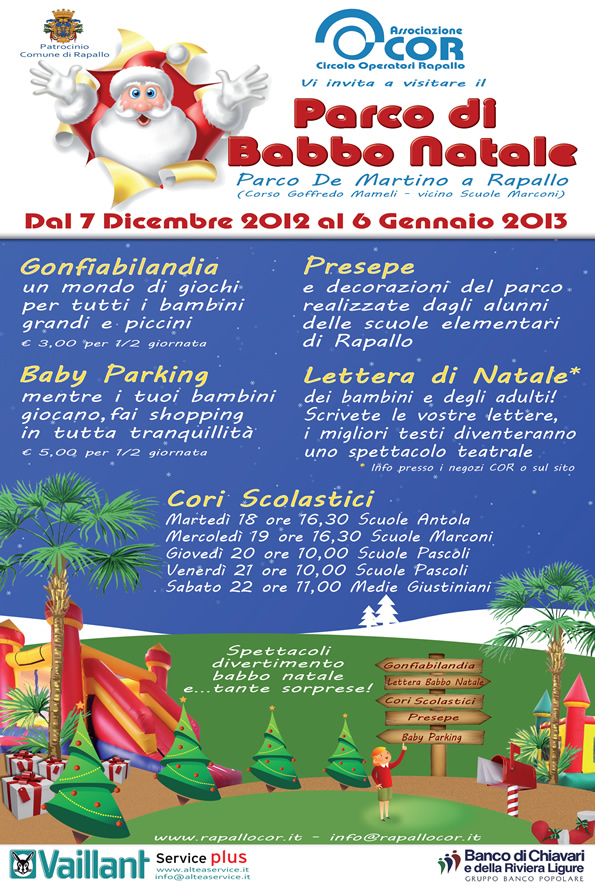 Dal 7 dicembre al 6 gennaio, Rapallo: il Parco De Martino si trasforma nel “Parco di Babbo Natale”