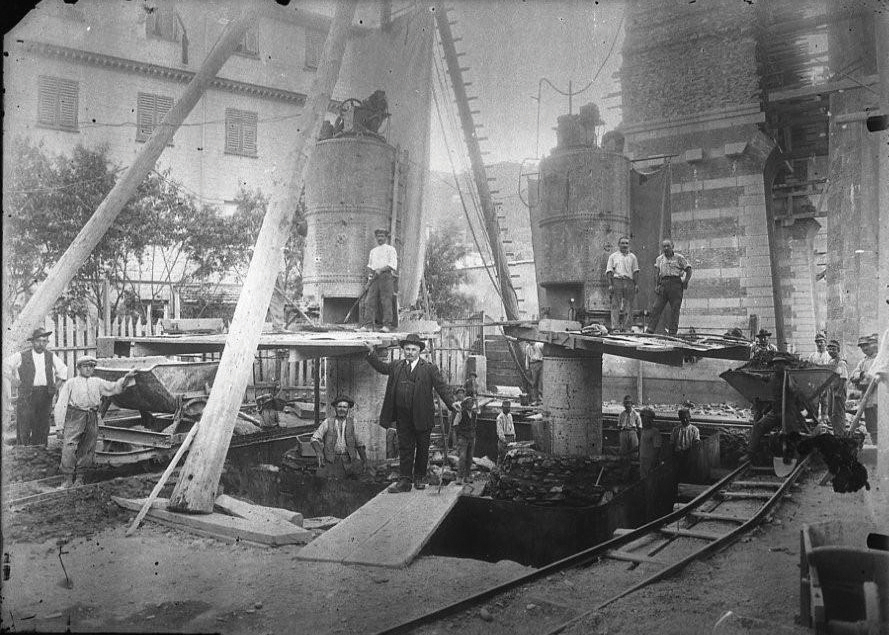 Febbraio 1914: la costruzione del nuovo ponte di Recco
