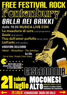 Pronti per l'onda rock? Il 21 luglio tutti al Fontanbury free festival rock ‘balla nei brikki' -
Concerti, gastronomia e beneficenza nel verde di Moconesi Alto