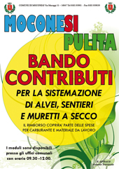 Bando ambientale: Contributi per pulizia  sentieri, alvei e muretti