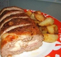 Rollè di carne farcito, al profumo di zafferano