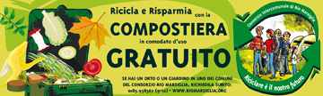 CONCIME? “NO GRAZIE, USO IL MIO COMPOST!” - Il Consorzio Rio Marsiglia distribuisce in comodato d'uso gratuito le compostiere per creare il proprio compost: riduci i rifiuti, salvi l'ambiente e... il tuo portafoglio