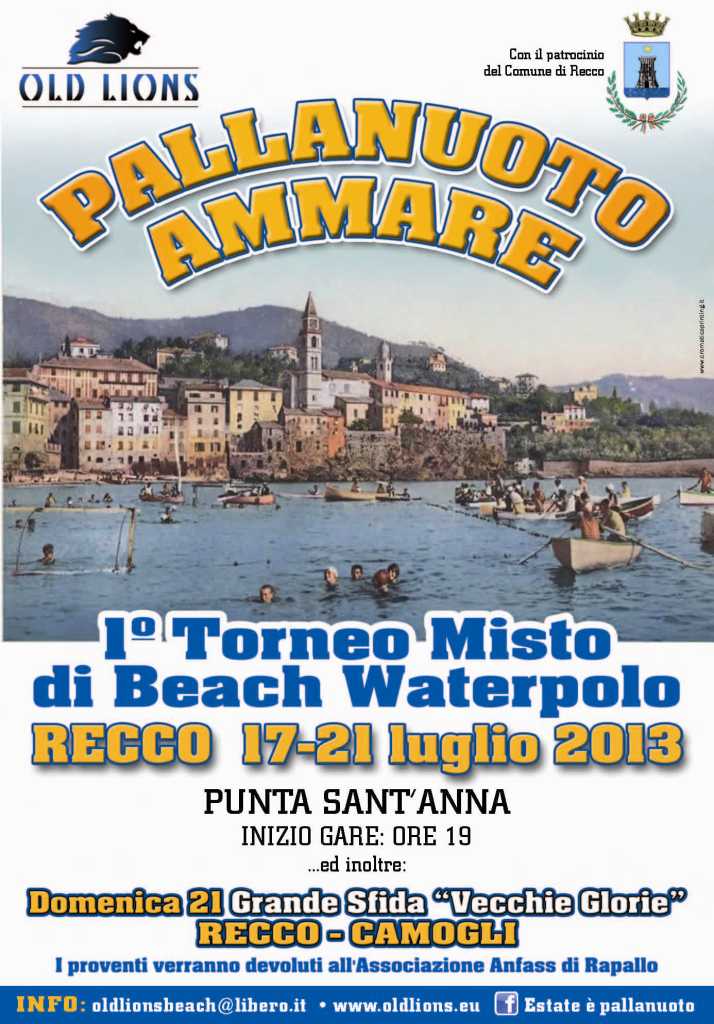 17-21 luglio, Recco: evento sportivo di beneficenza "Pallanuoto Ammare"