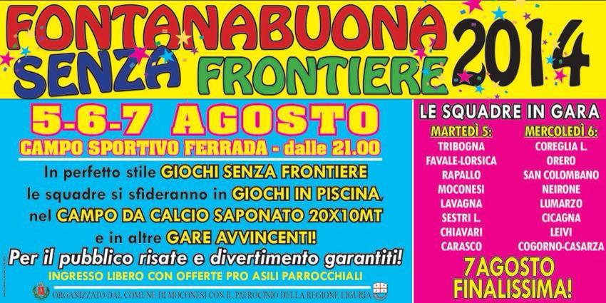 5,6,7 agosto, Ferrada di Moconesi: tutti i comuni in gara per gli avvincenti e divertenti giochi di FONTANABUONA SENZA FRONTIERE