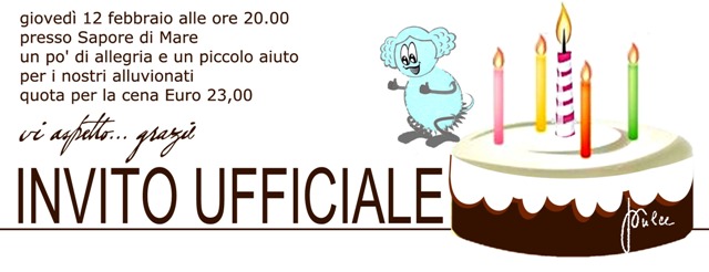 12 febbraio, Rapallo: cena di beneficenza aperta a tutti e consegna dei fondi raccolti per gli alluvionati della Fontanabuona, il Circolo della pulce festeggia così i suoi 5 anni