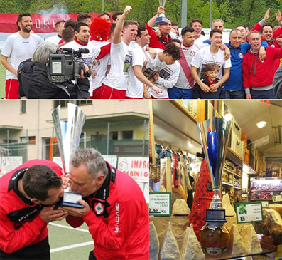 Il Moconesi Calcio va in Eccellenza grazie a un segreto: ci divertiamo a farci scherzi. E la coppa finisce tra i formaggi