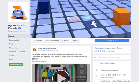 FISCO FACILE- L'AGENZIA ENTRATE RISPONDE SU FACEBOOK
