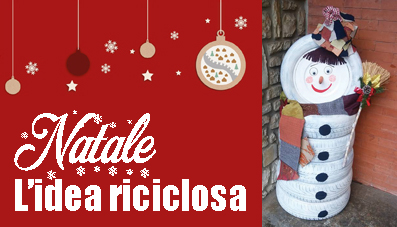 Natale, idee riciclo - Non c'è neve? Il pupazzo si fa con gli pneumatici!