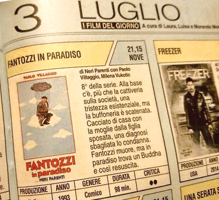 Fantozzi è andato in Paradiso ed è sepolto a Sori (e l'incredibile coincidenza in TV)