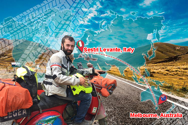 In Vespa dalla Liguria all'Australia per rivedere un amico: l'incredibile avventura del sestrese Fabio Salini