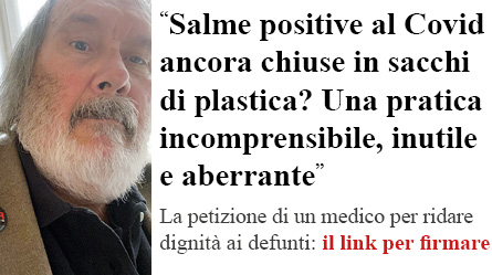 Defunti con Covid ancora chiusi in sacchi neri: medico lancia raccolta firme